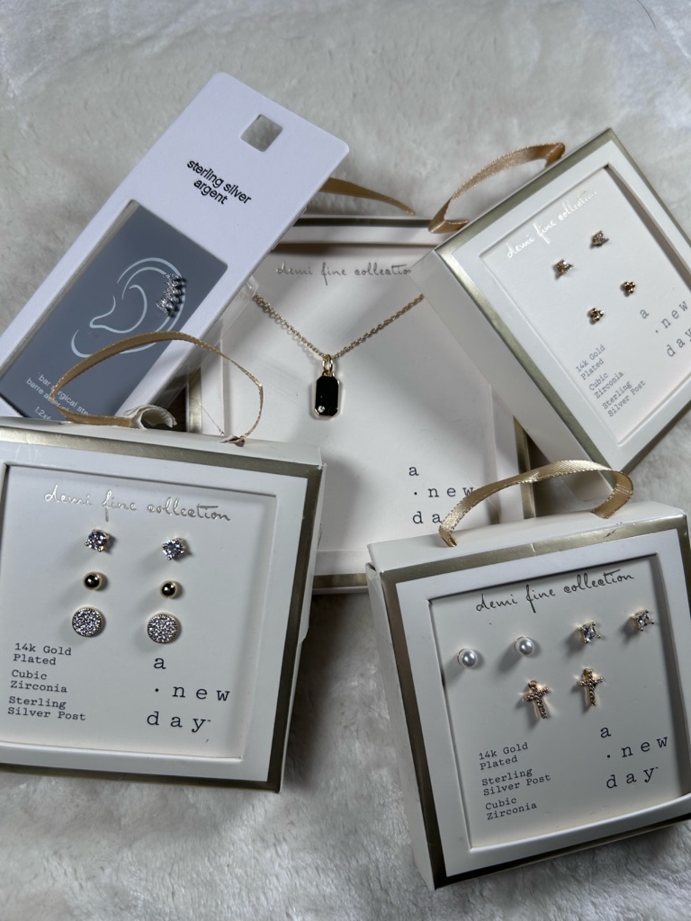 NWT Jewelry Bundle A New Day Demi Fine Collection, earrings necklace silver gold